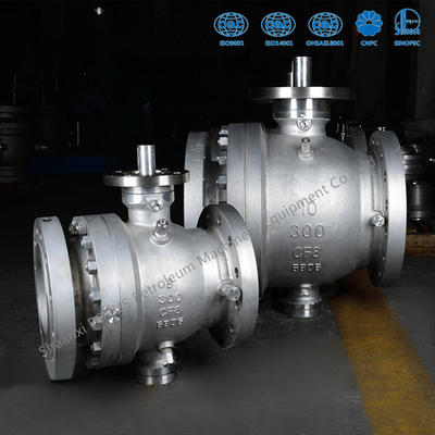 Cast Steel Trunnion Metal Seated Ball Valve Design Self Cavity Pressure Relief