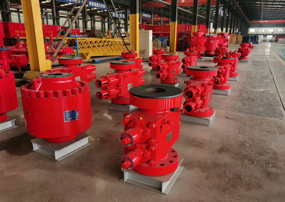 Manual Double Ram BOP Tekanan 5000PSI 7-1/16 "Pemblokiran Ledakan Pengeboran Lapangan Minyak