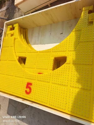 2200X1800 MM Meja putar Anti-Slip Mat Bahan PU Warna Kuning Dengan Kuku Baja